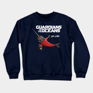 Guardians of the Oceans Sea Lord not Star, Funny Narwhal Movie Parody Crewneck Sweatshirt